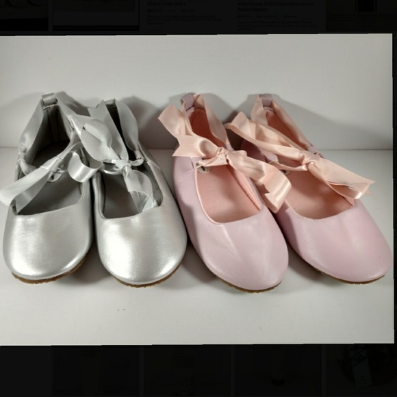 Kids Dream Other - 2 Pair Kids Dream Ballet Flats w/ Ribbon